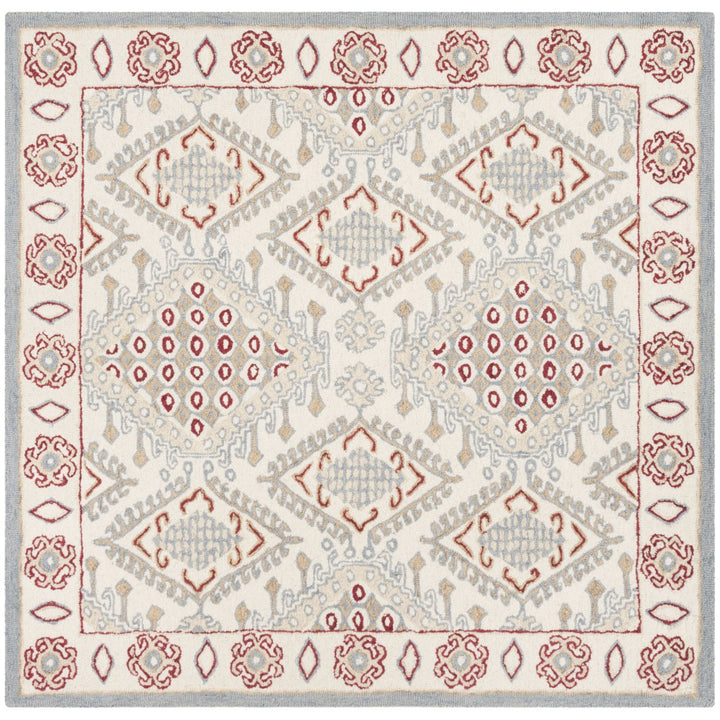 SAFAVIEH Micro-Loop MLP511Q Handmade Ivory / Red Rug Image 1