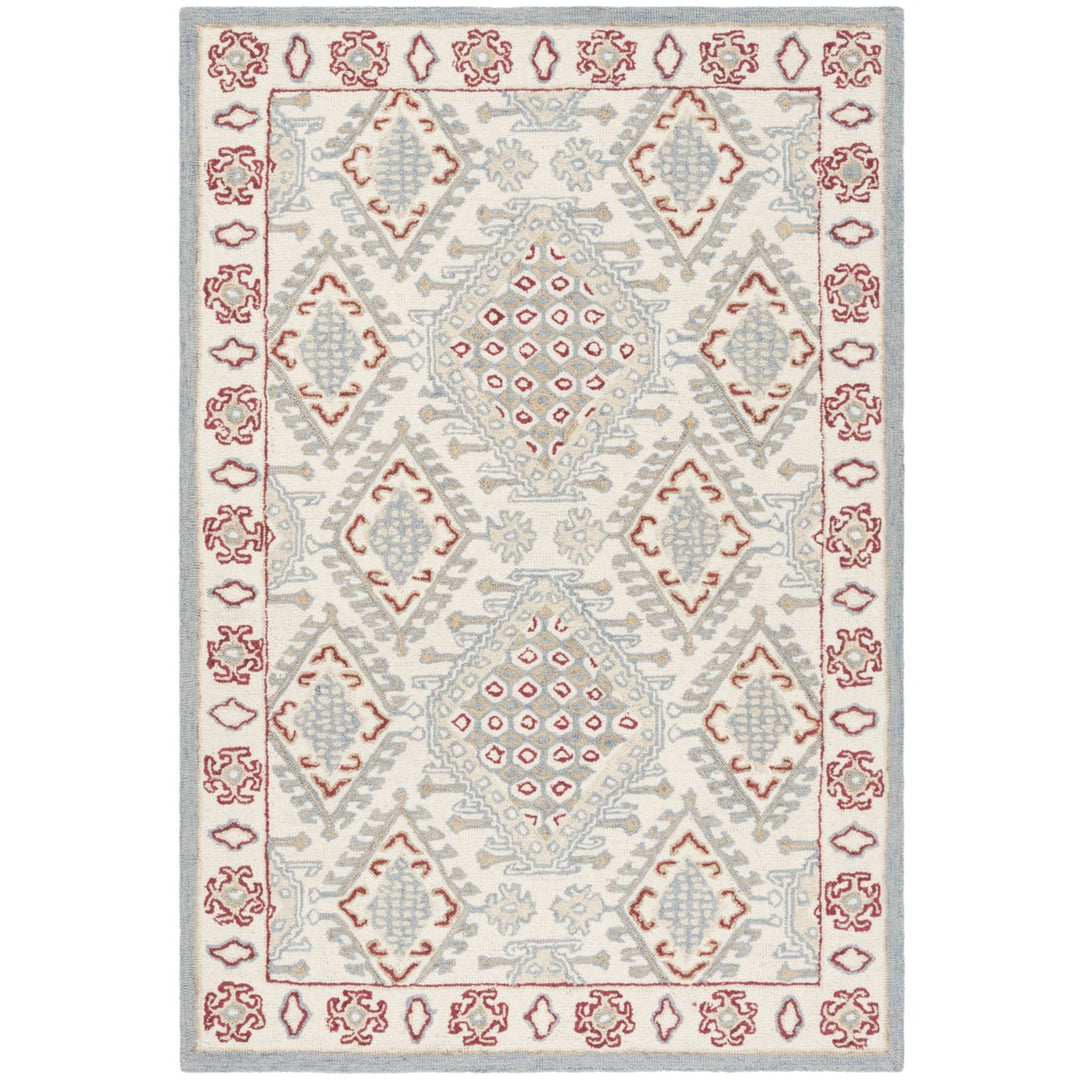 SAFAVIEH Micro-Loop MLP511Q Handmade Ivory / Red Rug Image 1