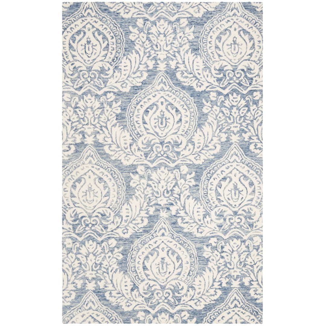 SAFAVIEH Micro-Loop MLP512M Handmade Blue / Ivory Rug Image 1