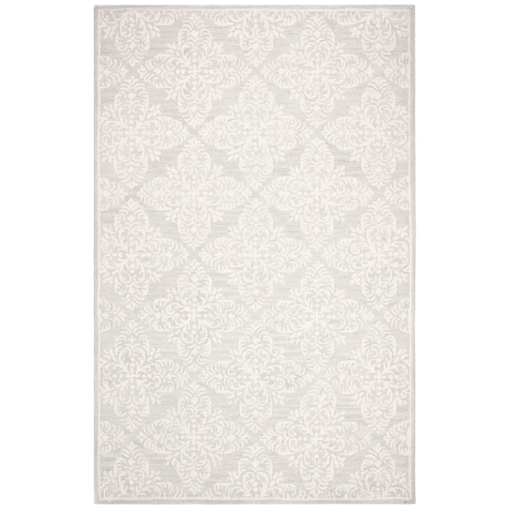 SAFAVIEH Micro-Loop MLP515G Handmade Silver / Ivory Rug Image 1