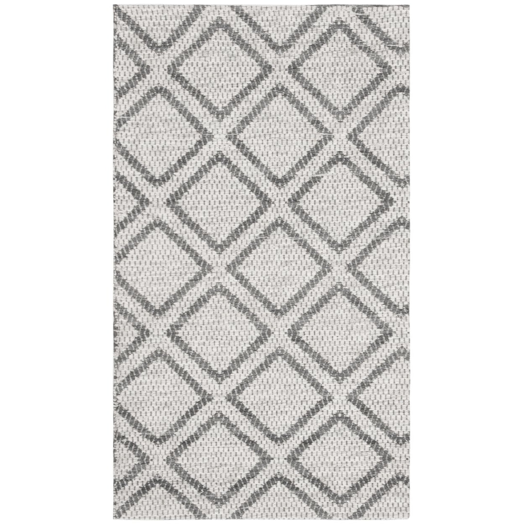 SAFAVIEH Micro-Loop MLP514G Silver / Dark Grey Rug Image 1