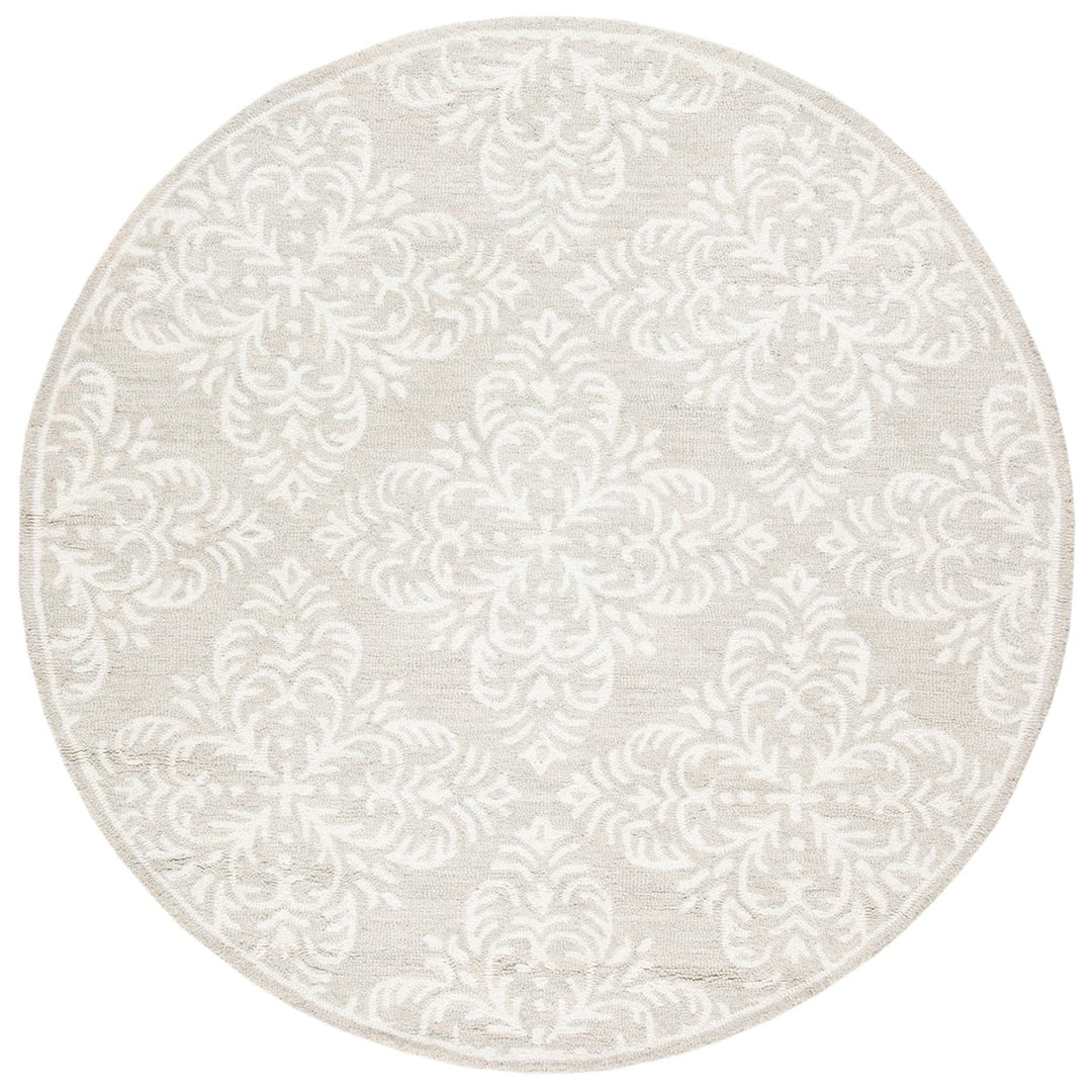 SAFAVIEH Micro-Loop MLP515G Handmade Silver / Ivory Rug Image 4