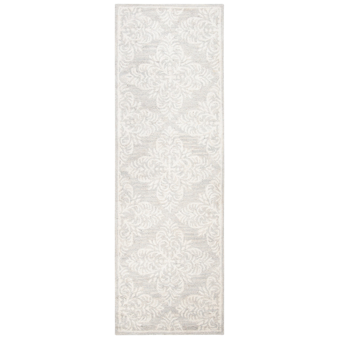 SAFAVIEH Micro-Loop MLP515G Handmade Silver / Ivory Rug Image 5