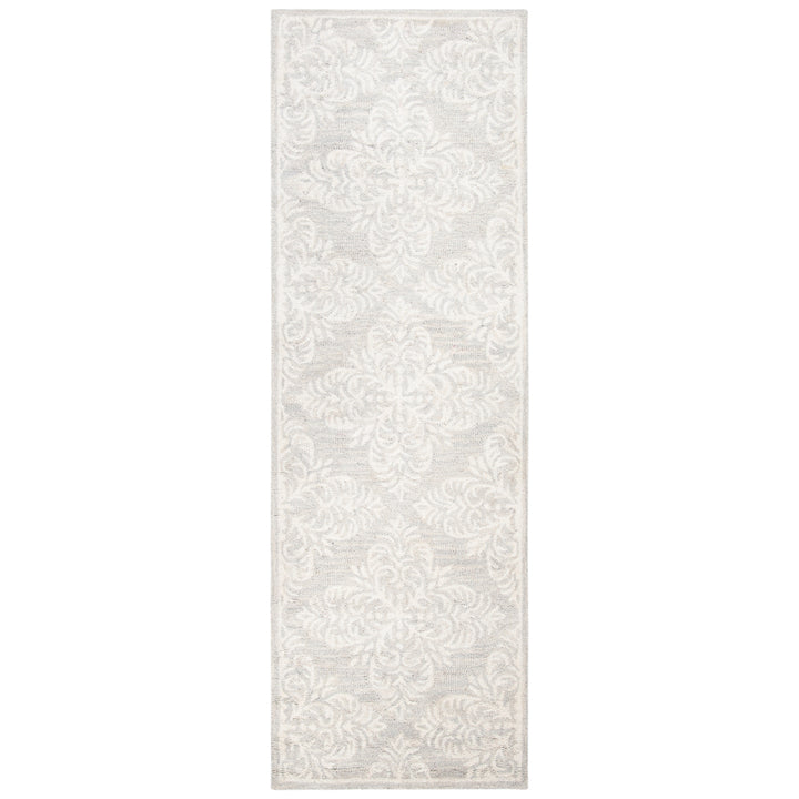 SAFAVIEH Micro-Loop MLP515G Handmade Silver / Ivory Rug Image 5