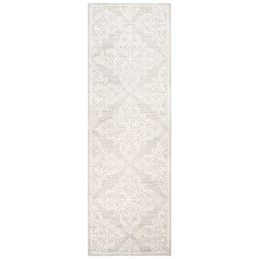 SAFAVIEH Micro-Loop MLP515G Handmade Silver / Ivory Rug Image 1