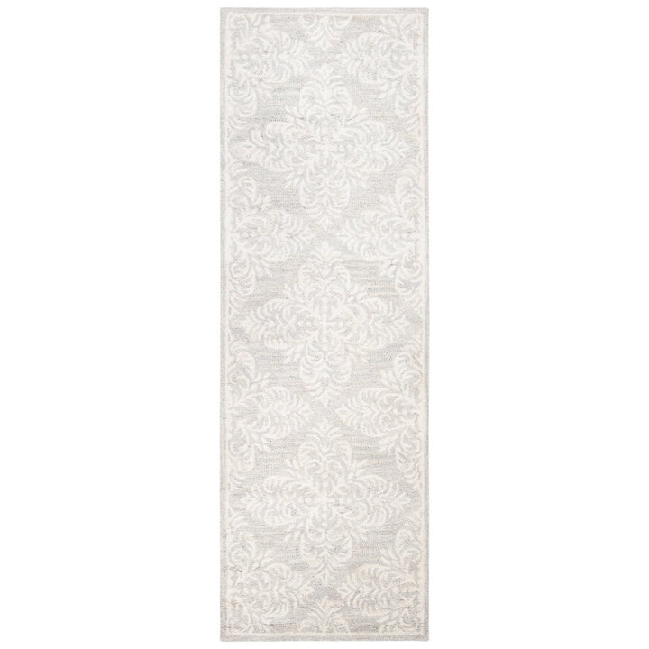 SAFAVIEH Micro-Loop MLP515G Handmade Silver / Ivory Rug Image 1