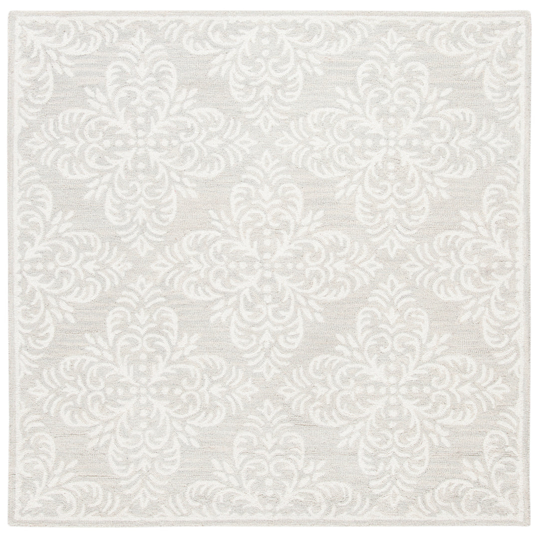 SAFAVIEH Micro-Loop MLP515G Handmade Silver / Ivory Rug Image 6