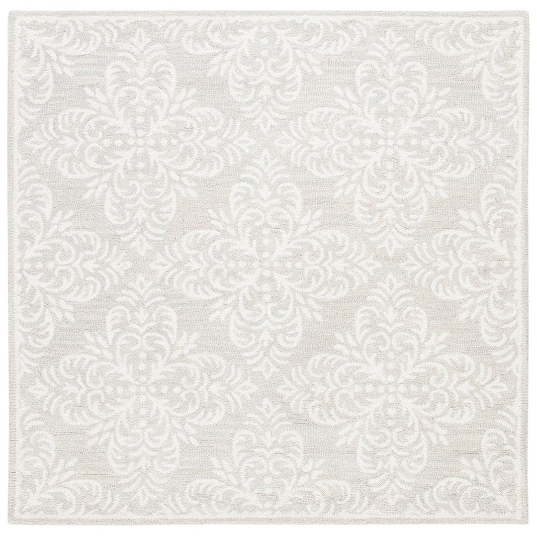 SAFAVIEH Micro-Loop MLP515G Handmade Silver / Ivory Rug Image 1