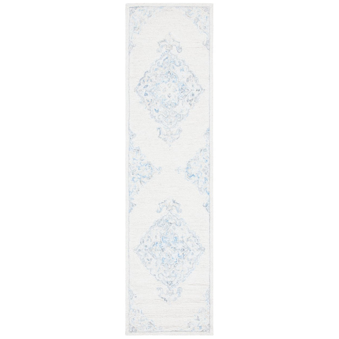 SAFAVIEH Micro-Loop MLP516A Handmade Ivory / Blue Rug Image 5