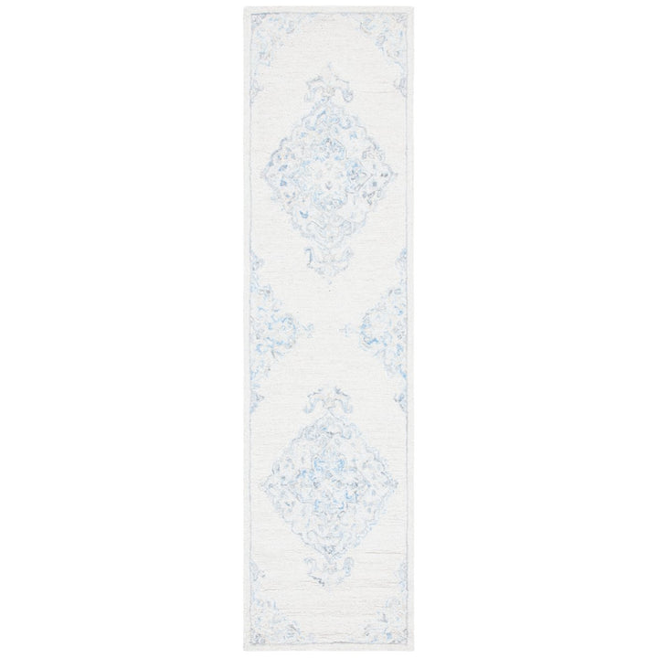 SAFAVIEH Micro-Loop MLP516A Handmade Ivory / Blue Rug Image 5