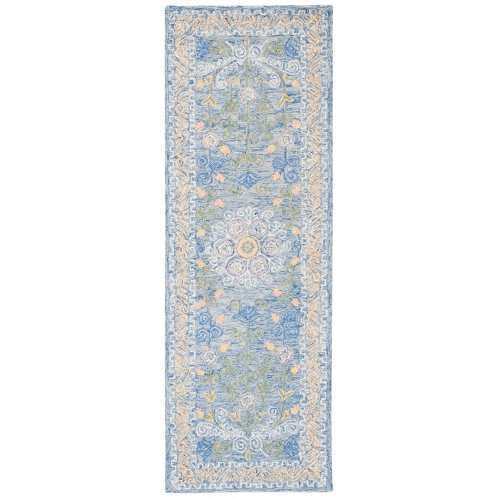 SAFAVIEH Micro-Loop MLP522M Handmade Blue / Green Rug Image 2