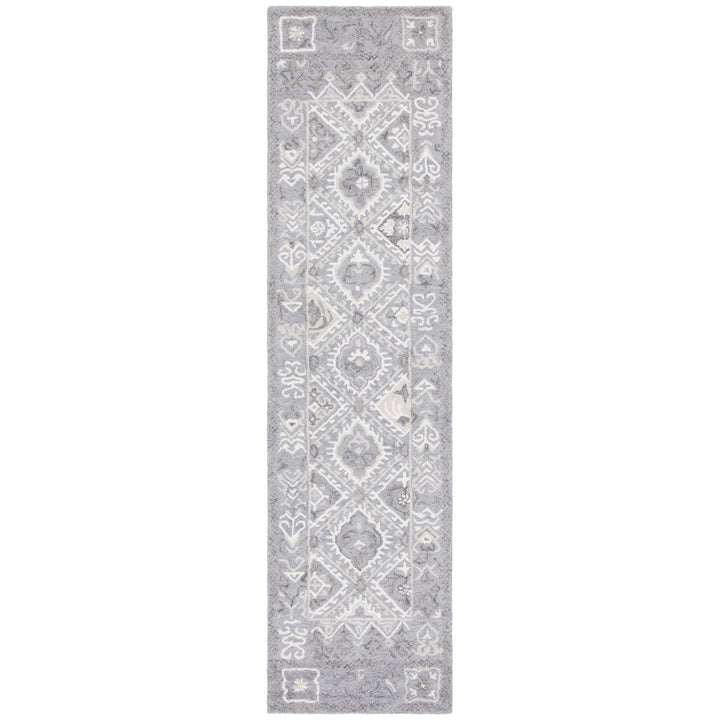 SAFAVIEH Micro-Loop MLP517G Handmade Ivory / Grey Rug Image 1