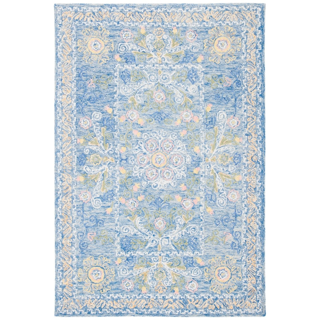 SAFAVIEH Micro-Loop MLP522M Handmade Blue / Green Rug Image 3