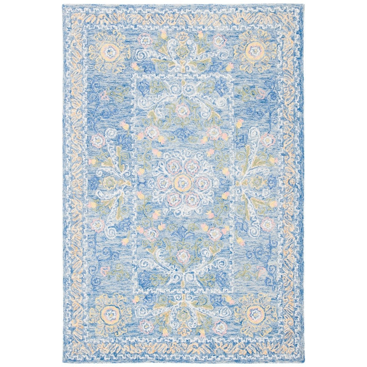 SAFAVIEH Micro-Loop MLP522M Handmade Blue / Green Rug Image 3