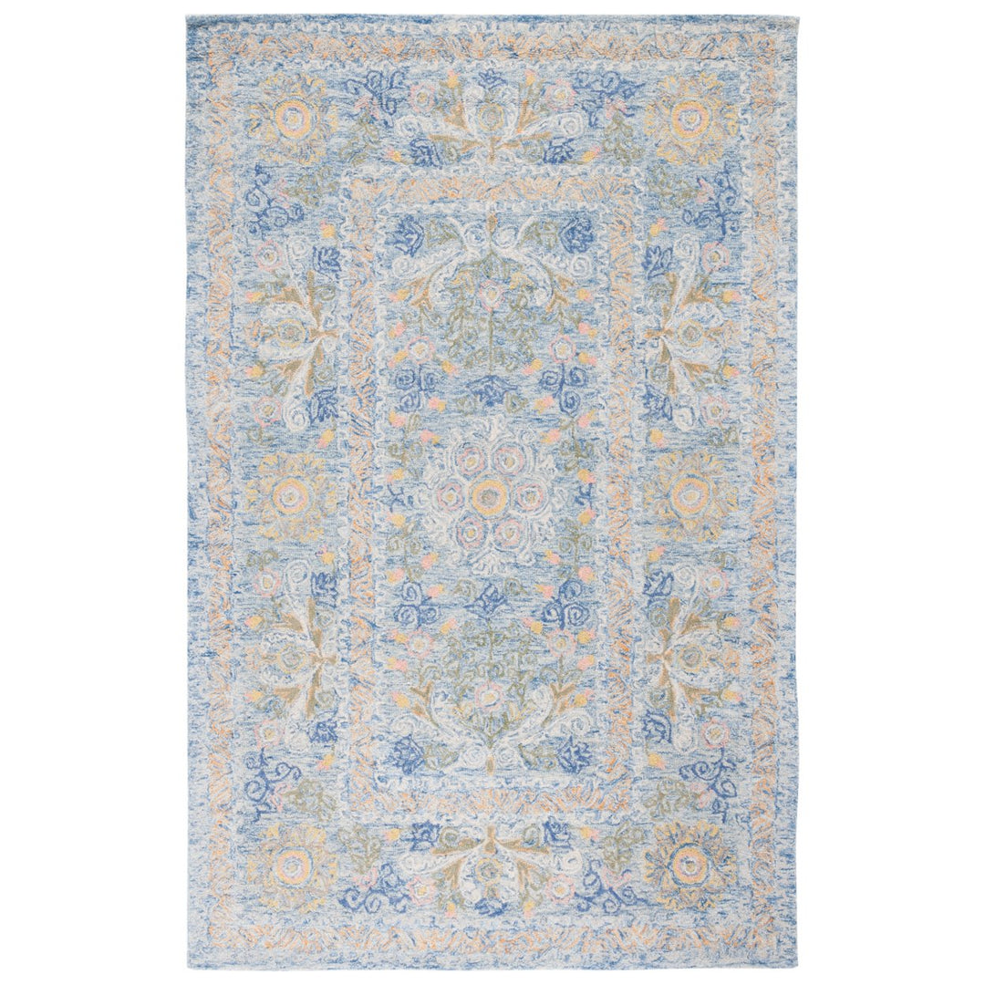 SAFAVIEH Micro-Loop MLP522M Handmade Blue / Green Rug Image 4