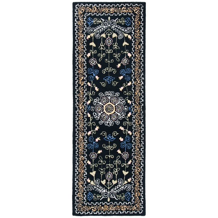 SAFAVIEH Micro-Loop MLP522Z Handmade Black / Green Rug Image 3