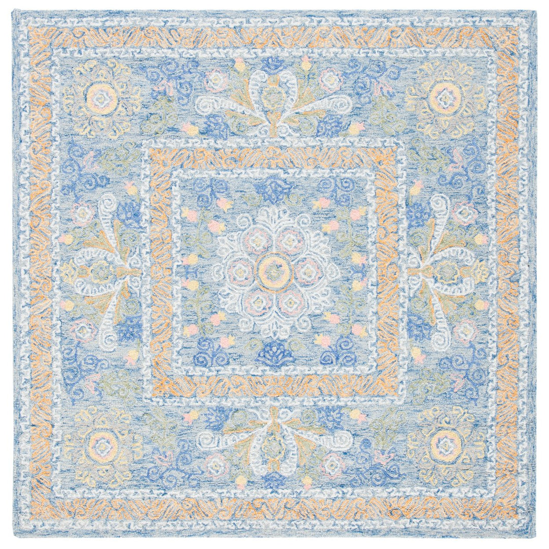 SAFAVIEH Micro-Loop MLP522M Handmade Blue / Green Rug Image 6