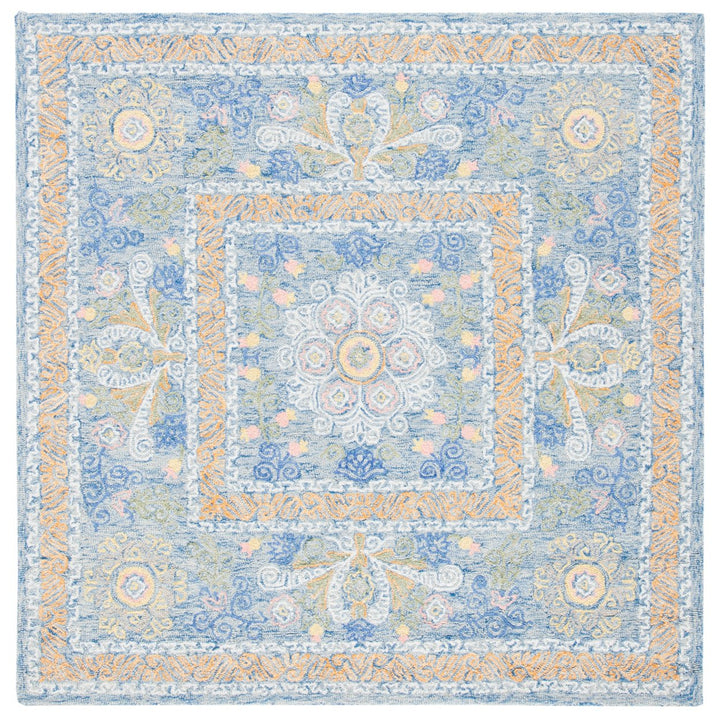 SAFAVIEH Micro-Loop MLP522M Handmade Blue / Green Rug Image 6