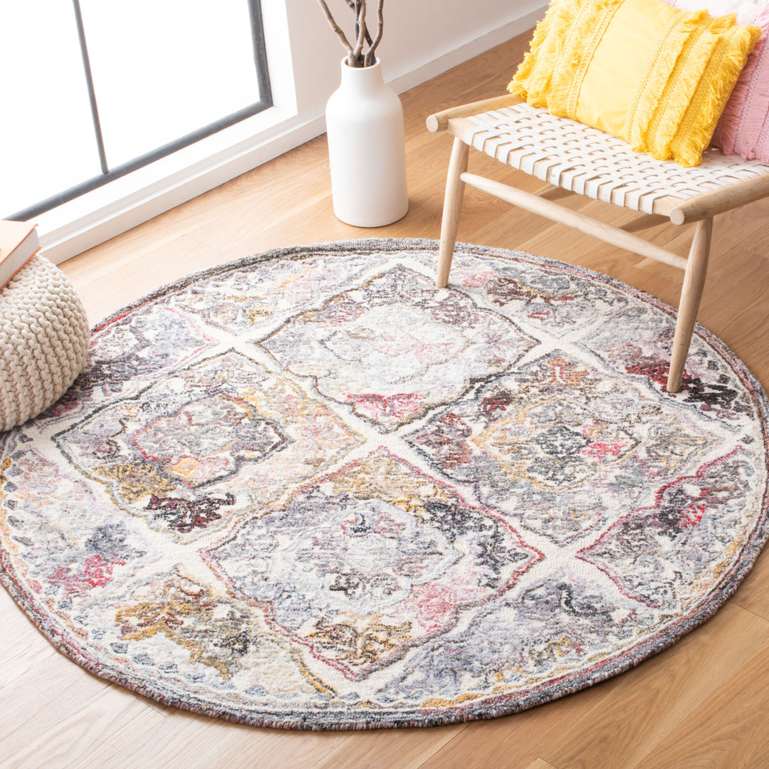 SAFAVIEH Micro-Loop MLP523F Handmade Grey / Ivory Rug Image 2