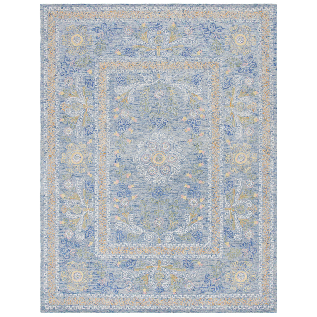 SAFAVIEH Micro-Loop MLP522M Handmade Blue / Green Rug Image 7