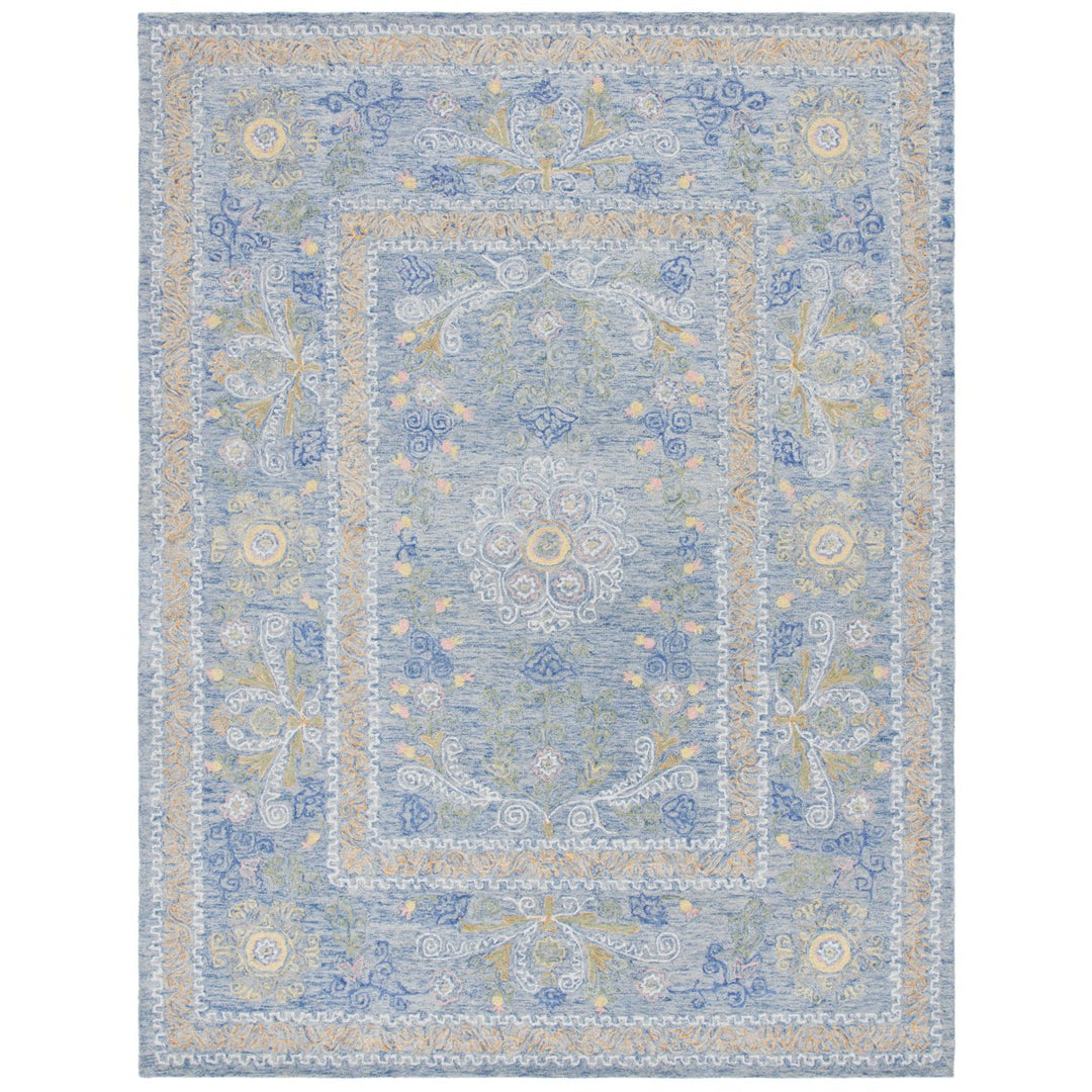 SAFAVIEH Micro-Loop MLP522M Handmade Blue / Green Rug Image 1