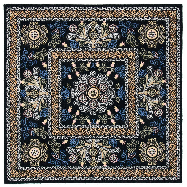 SAFAVIEH Micro-Loop MLP522Z Handmade Black / Green Rug Image 6