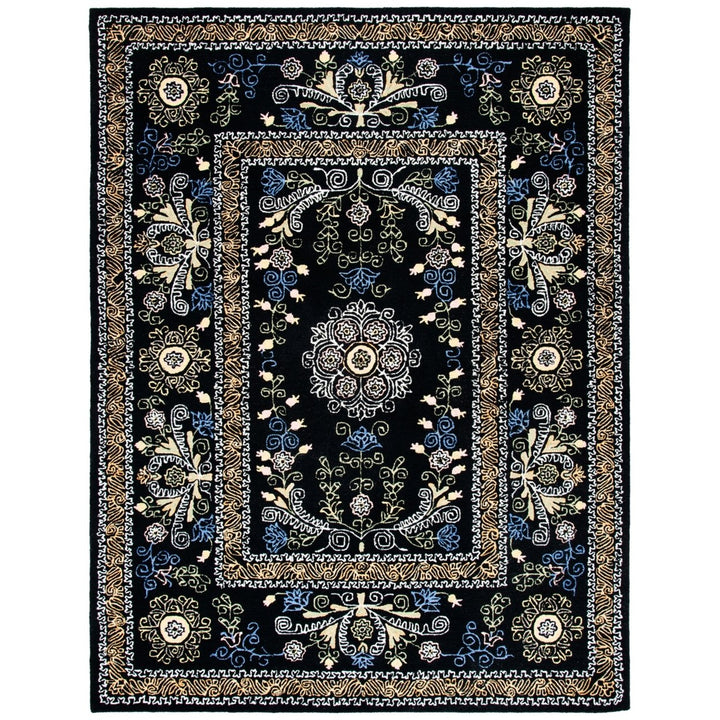 SAFAVIEH Micro-Loop MLP522Z Handmade Black / Green Rug Image 7