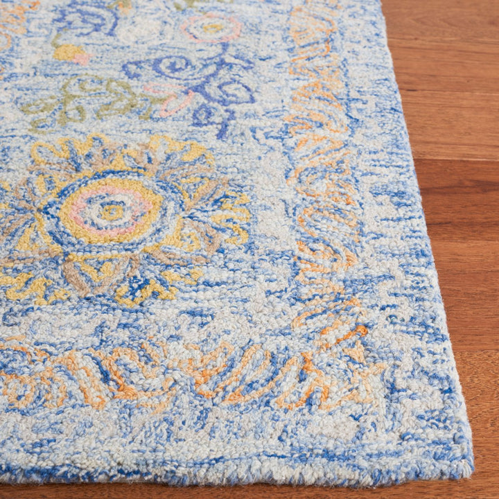 SAFAVIEH Micro-Loop MLP522M Handmade Blue / Green Rug Image 10