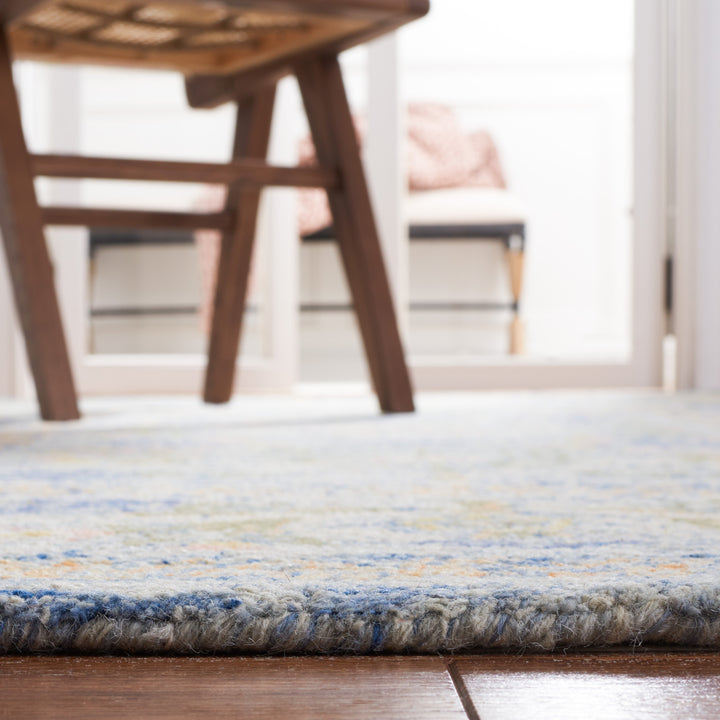 SAFAVIEH Micro-Loop MLP522M Handmade Blue / Green Rug Image 11