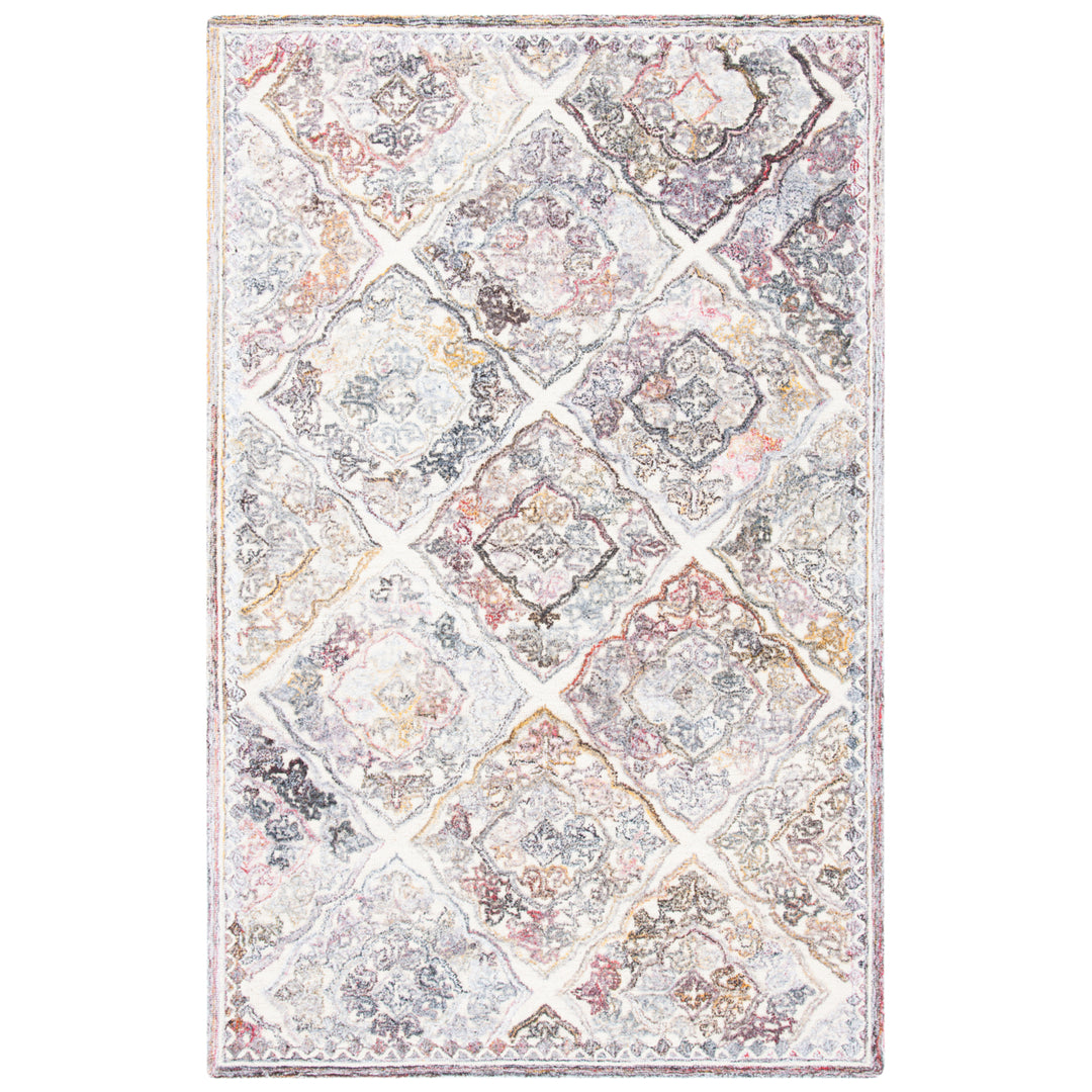 SAFAVIEH Micro-Loop MLP523F Handmade Grey / Ivory Rug Image 9