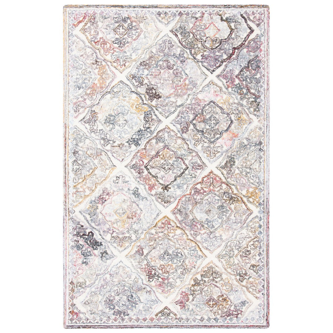 SAFAVIEH Micro-Loop MLP523F Handmade Grey / Ivory Rug Image 1