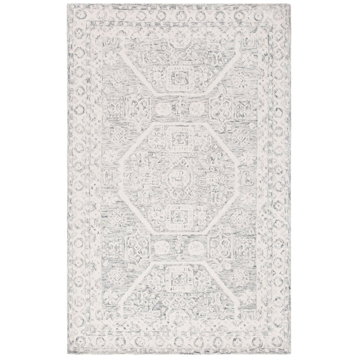 SAFAVIEH Micro-Loop MLP524H Handmade Charcoal /Ivory Rug Image 1