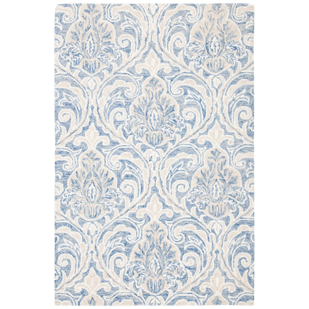 SAFAVIEH Micro-Loop MLP532M Handmade Blue / Ivory Rug Image 1