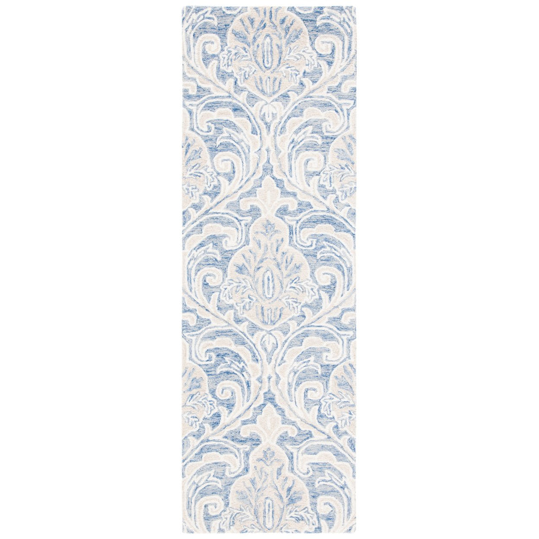 SAFAVIEH Micro-Loop MLP532M Handmade Blue / Ivory Rug Image 1