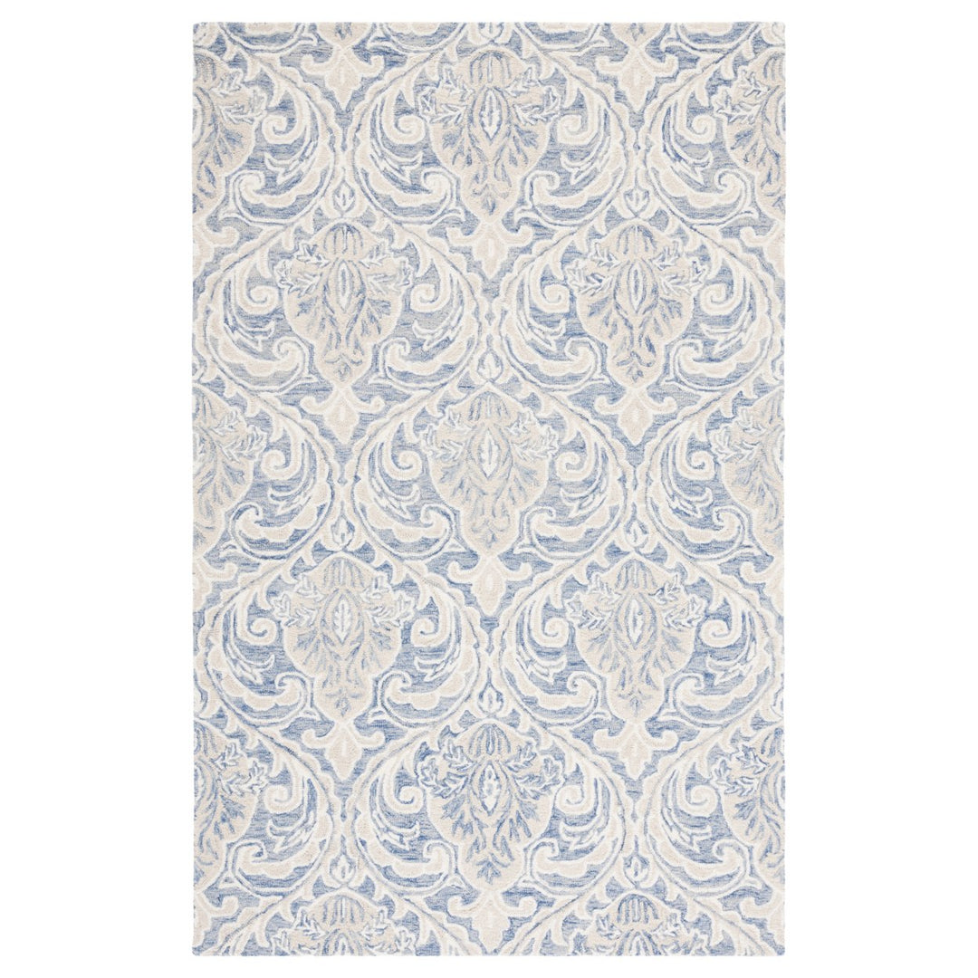 SAFAVIEH Micro-Loop MLP532M Handmade Blue / Ivory Rug Image 1