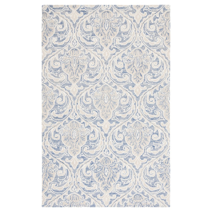 SAFAVIEH Micro-Loop MLP532M Handmade Blue / Ivory Rug Image 1