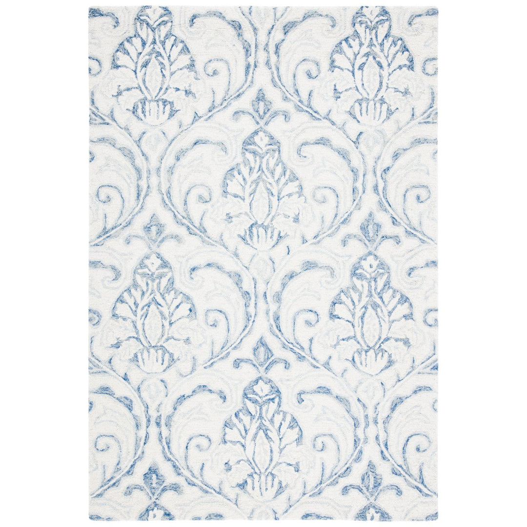 SAFAVIEH Micro-Loop MLP532A Handmade Ivory / Blue Rug Image 1