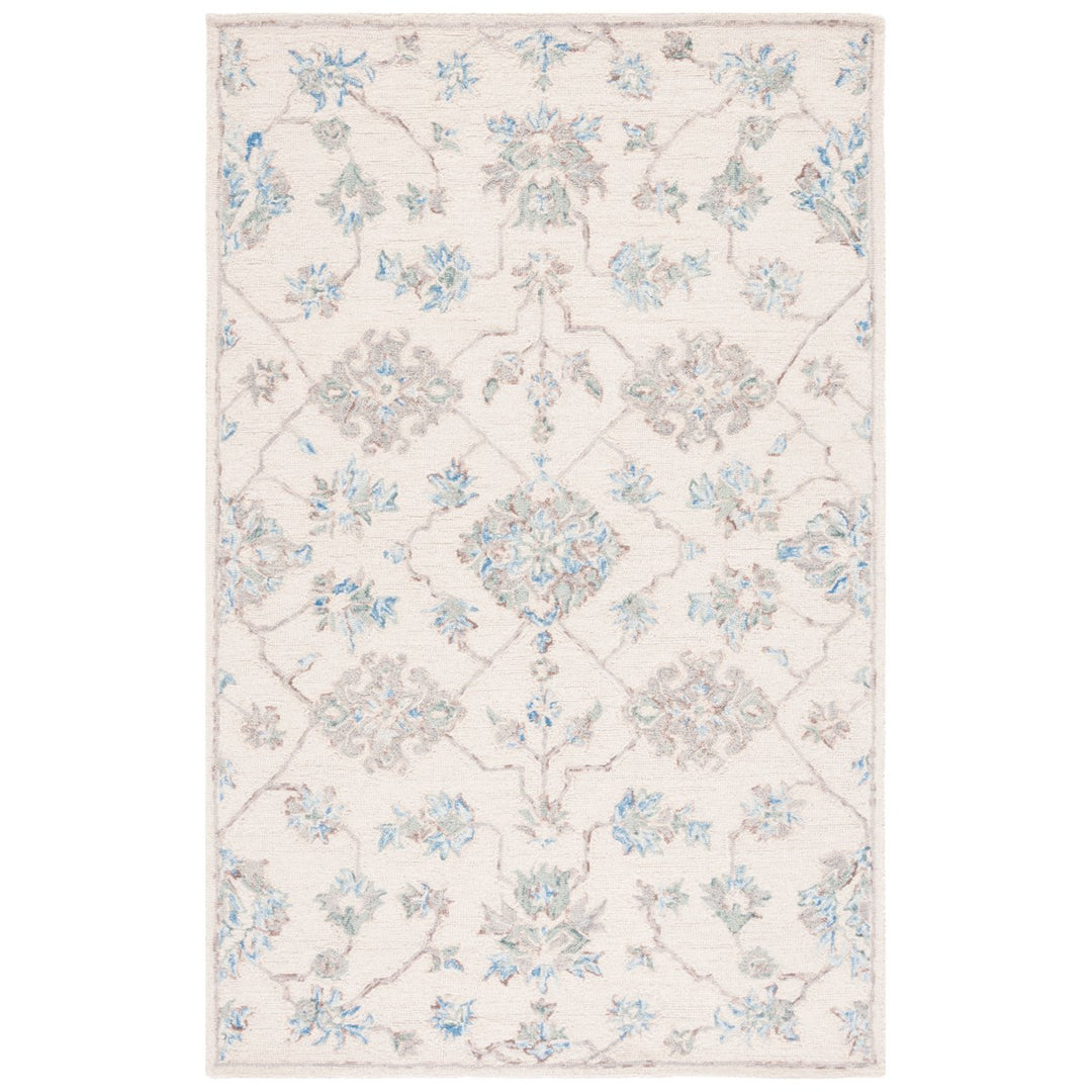 SAFAVIEH Micro-Loop MLP534F Handmade Ivory / Grey Rug Image 1