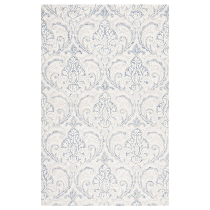 SAFAVIEH Micro-Loop MLP532A Handmade Ivory / Blue Rug Image 1