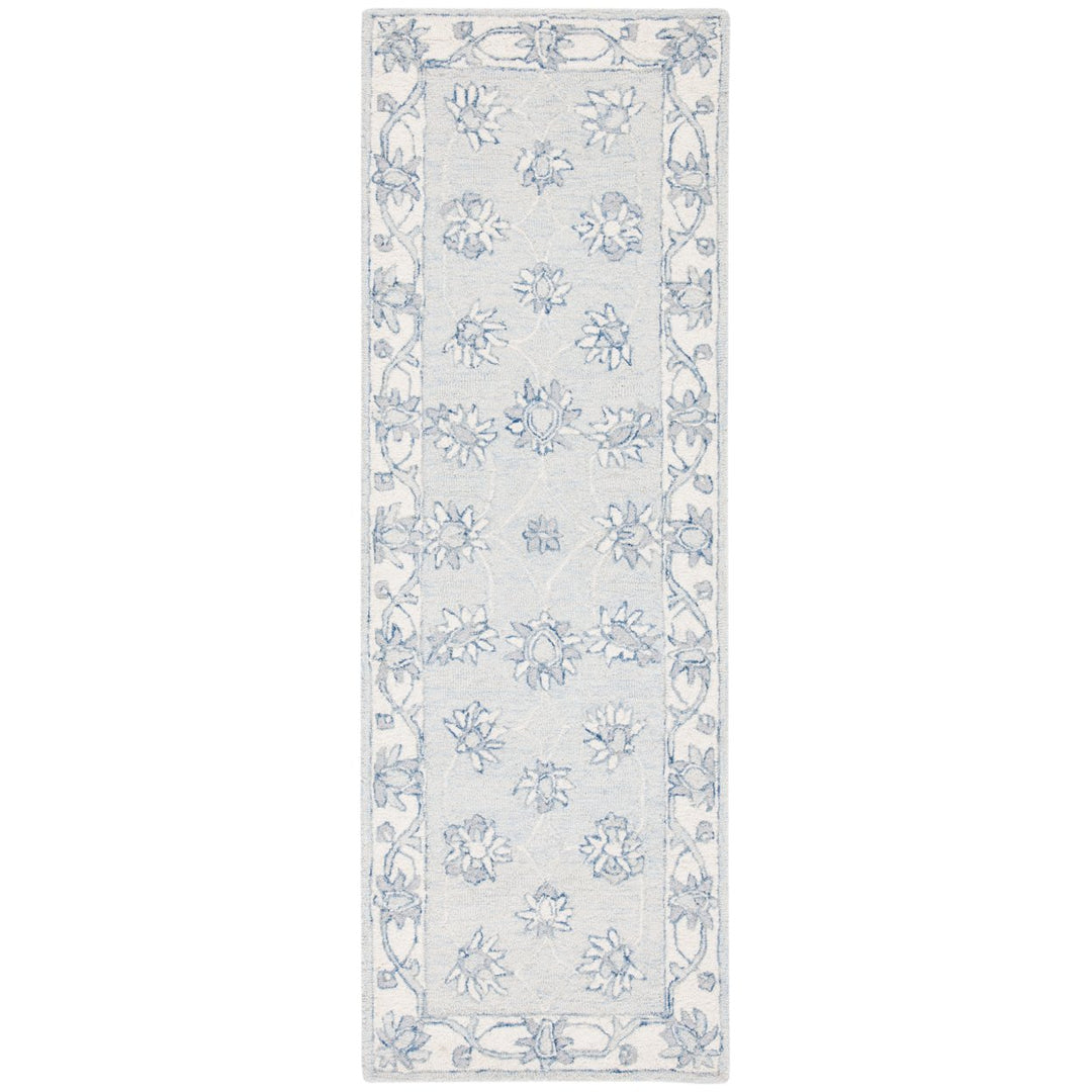 SAFAVIEH Micro-Loop MLP536L Light Blue / Ivory Rug Image 1