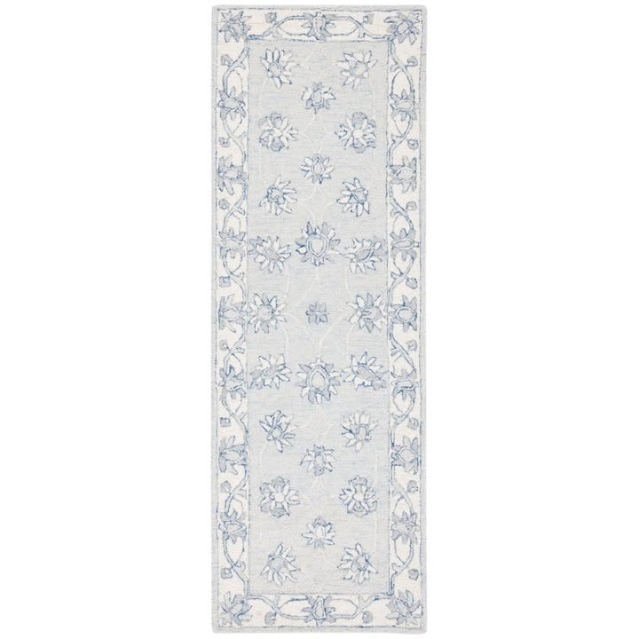 SAFAVIEH Micro-Loop MLP536L Light Blue / Ivory Rug Image 1