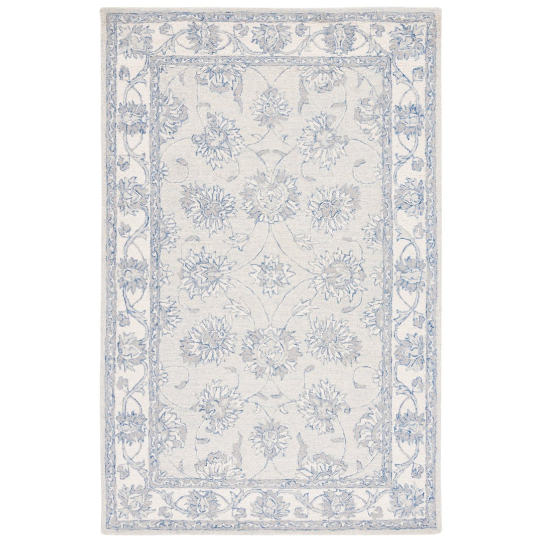 SAFAVIEH Micro-Loop MLP536L Light Blue / Ivory Rug Image 1