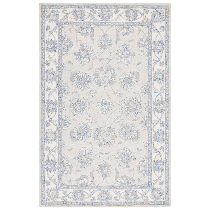 SAFAVIEH Micro-Loop MLP536L Light Blue / Ivory Rug Image 1