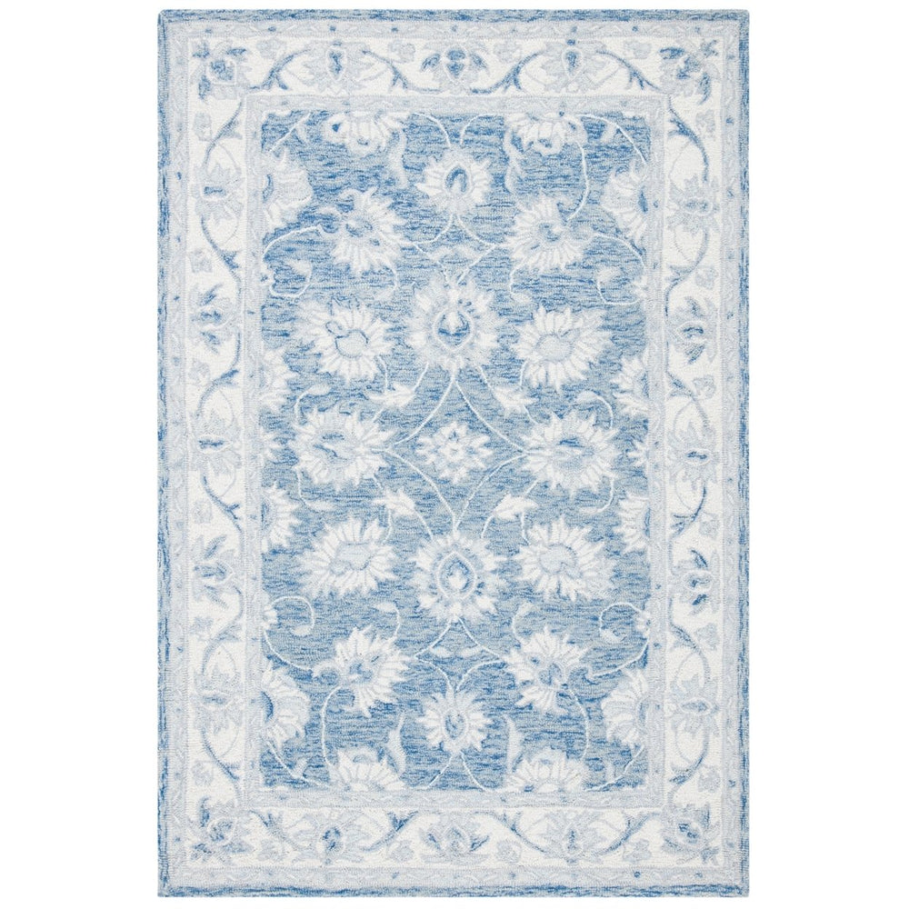 SAFAVIEH Micro-Loop MLP536M Handmade Blue / Ivory Rug Image 2