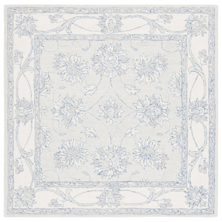 SAFAVIEH Micro-Loop MLP536L Light Blue / Ivory Rug Image 1