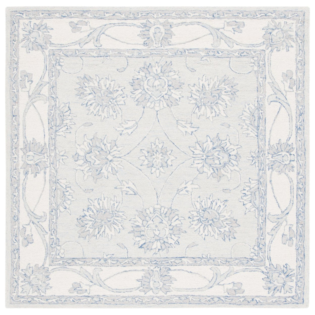 SAFAVIEH Micro-Loop MLP536L Light Blue / Ivory Rug Image 1