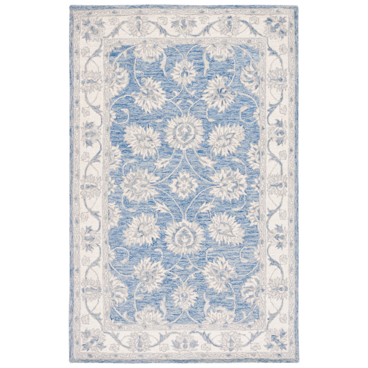 SAFAVIEH Micro-Loop MLP536M Handmade Blue / Ivory Rug Image 4