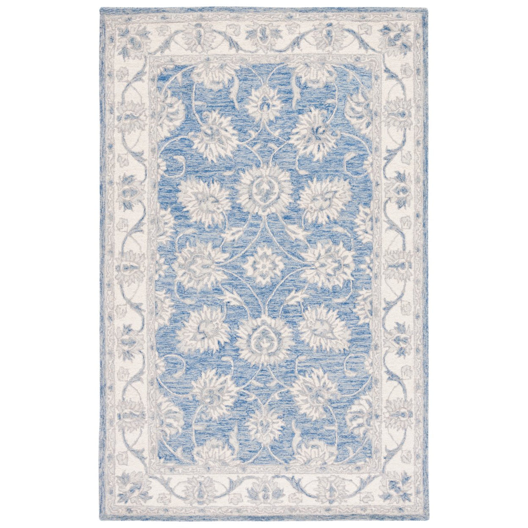 SAFAVIEH Micro-Loop MLP536M Handmade Blue / Ivory Rug Image 1