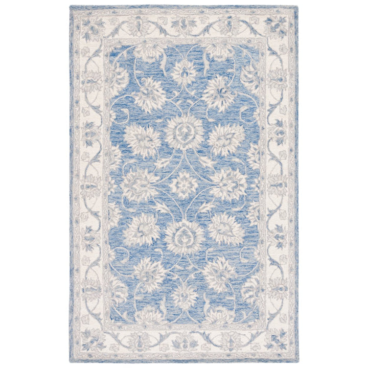 SAFAVIEH Micro-Loop MLP536M Handmade Blue / Ivory Rug Image 1