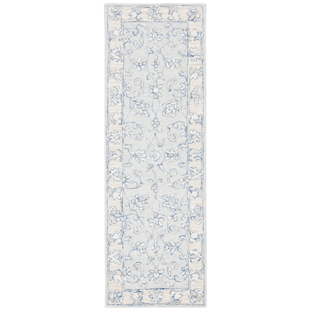 SAFAVIEH Micro-Loop MLP535M Handmade Blue / Beige Rug Image 1